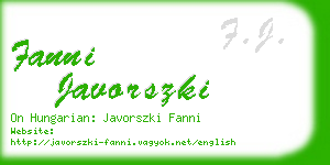 fanni javorszki business card